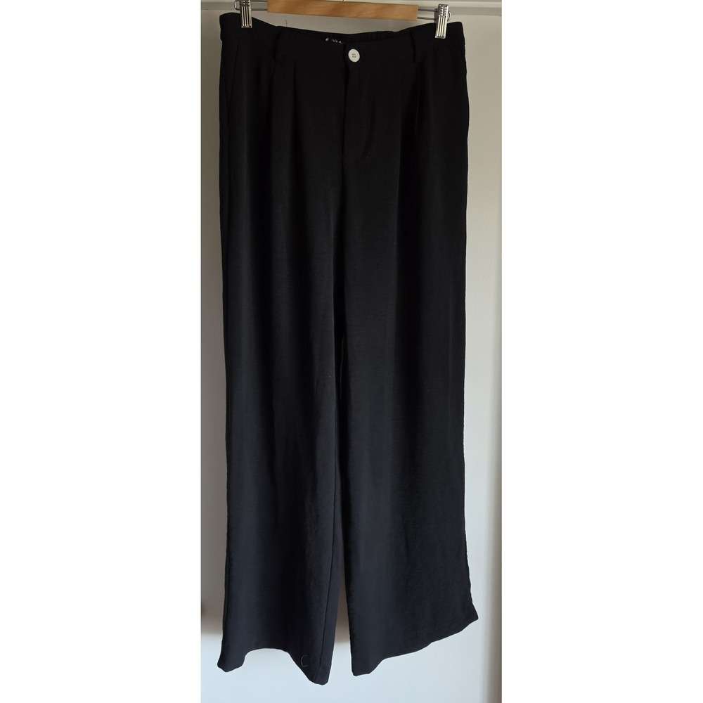 Laundry by Shelli Segal Dress Pants Women M Black Solid Straight Trousers